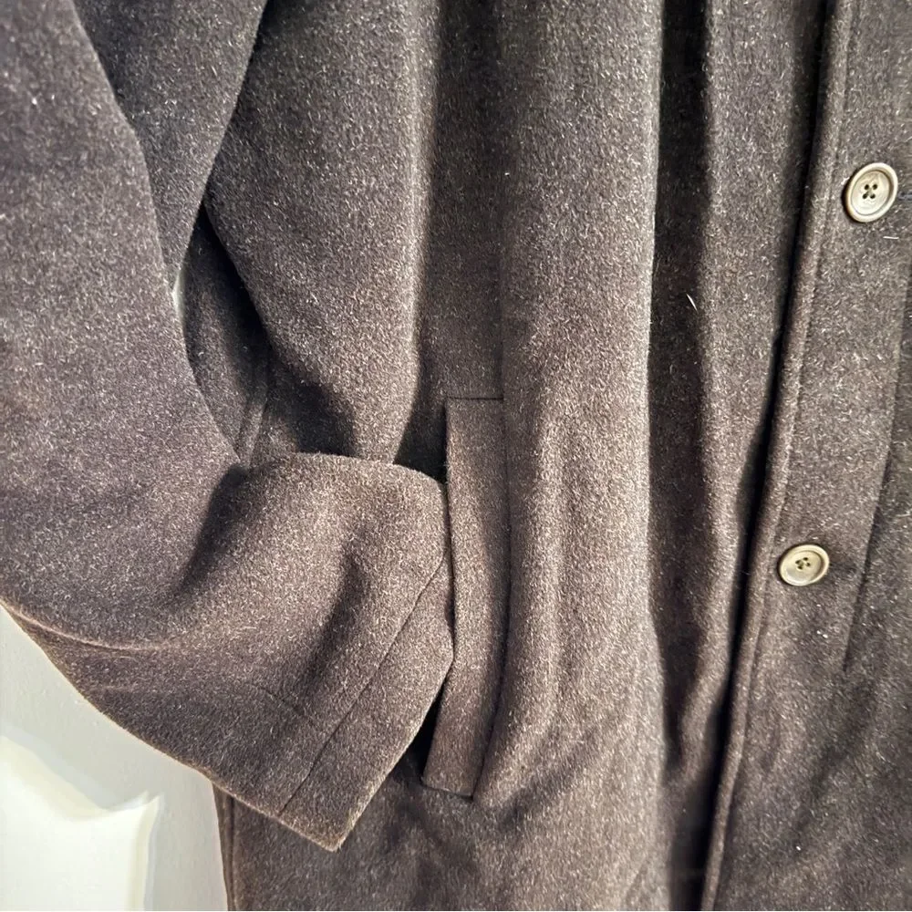 Banana Republic Men's Size XL Wool Cashmere Blend Over Coat Mid Length Button